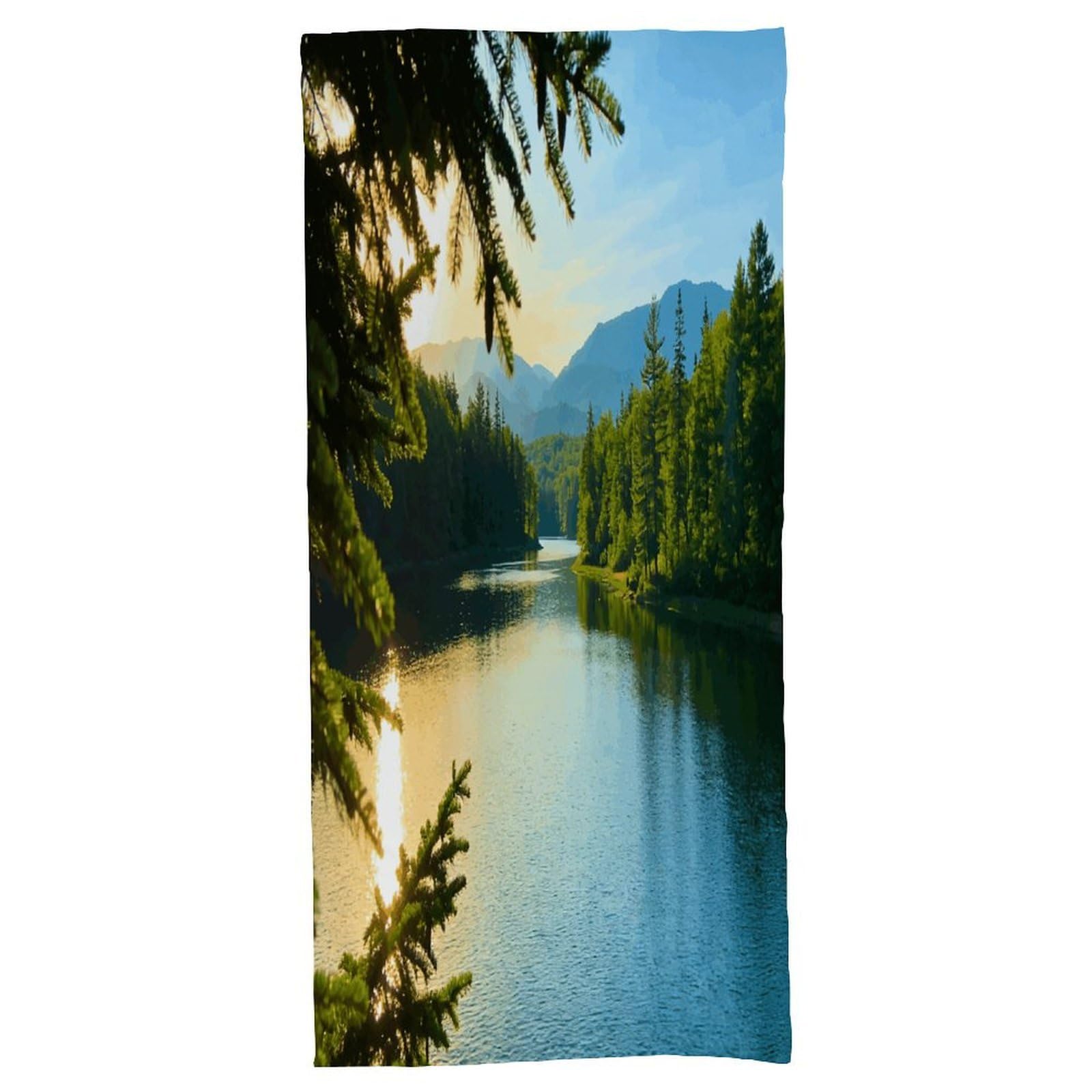 Fodpand Style Natural Landscape Bath Towel, Highly Absorbent & Quick Drying Beach Towel, Compact & Lightweight Pool Towel For Bathroom, Beach, Pool, Gym, Spa, And Hotel Use