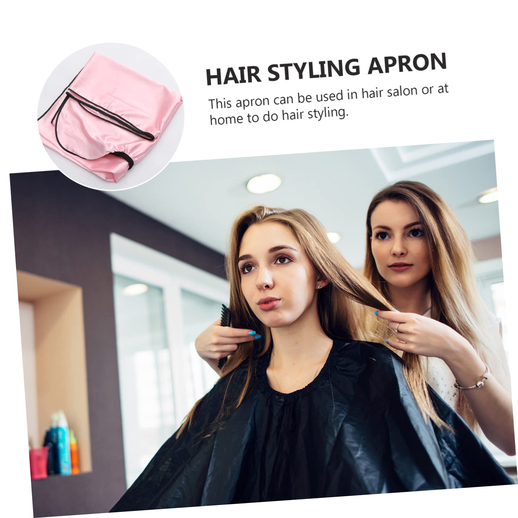 Mantellina Facile da Pulire in Tessuto Sintetico per Taglio Capelli e Protegge L'abbigliamento Rosa per Parrucchieri e Clienti in Salone