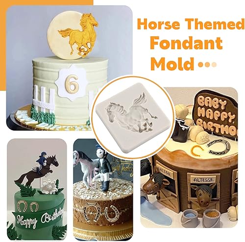 Miniatura 4 de Sijiangmold Moldes de silicona con temática de caballos molde de trébol de zapatos de caballo moldes de silicona para decoración de pasteles