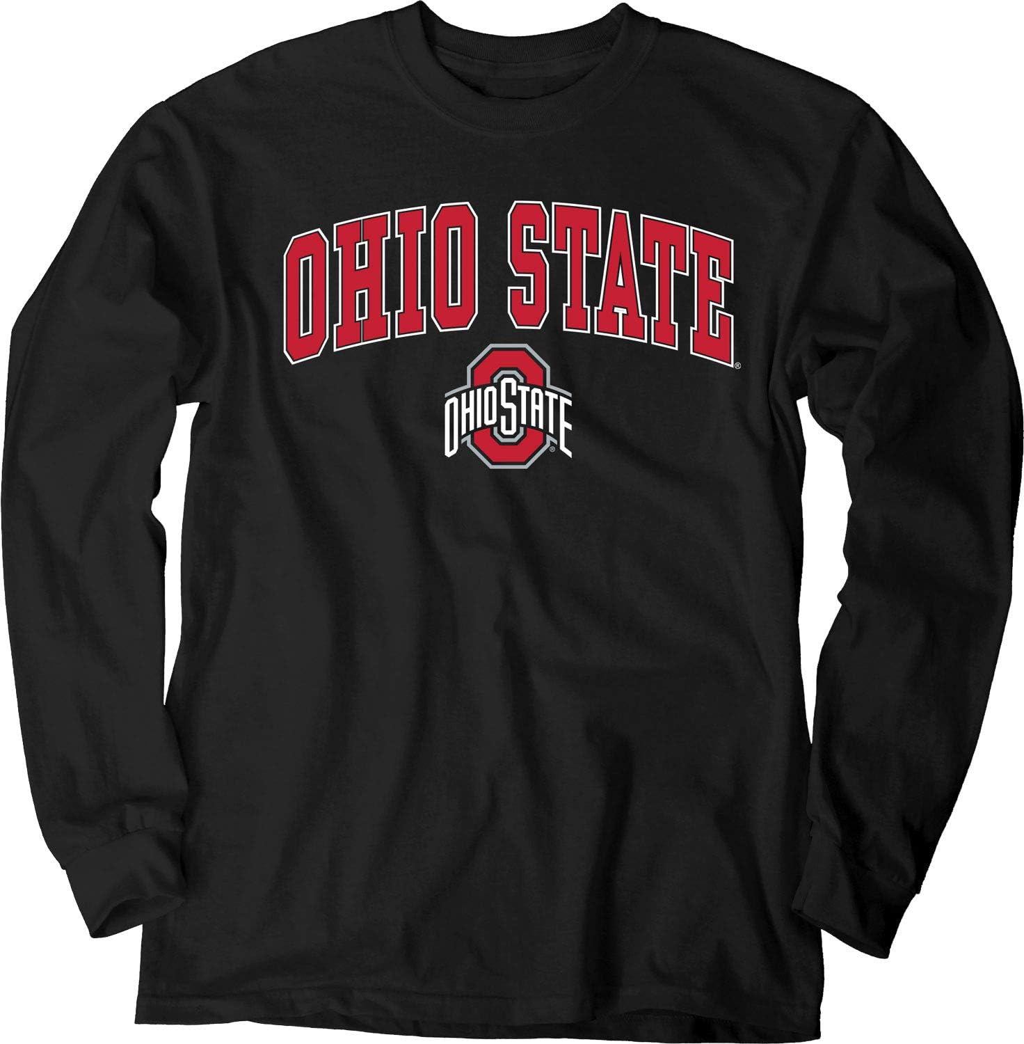 Blue 84 Men's Ohio State Buckeyes Long Sleeve T Shirt Black Arching Over, Ohio State Buckeyes Black, Medium