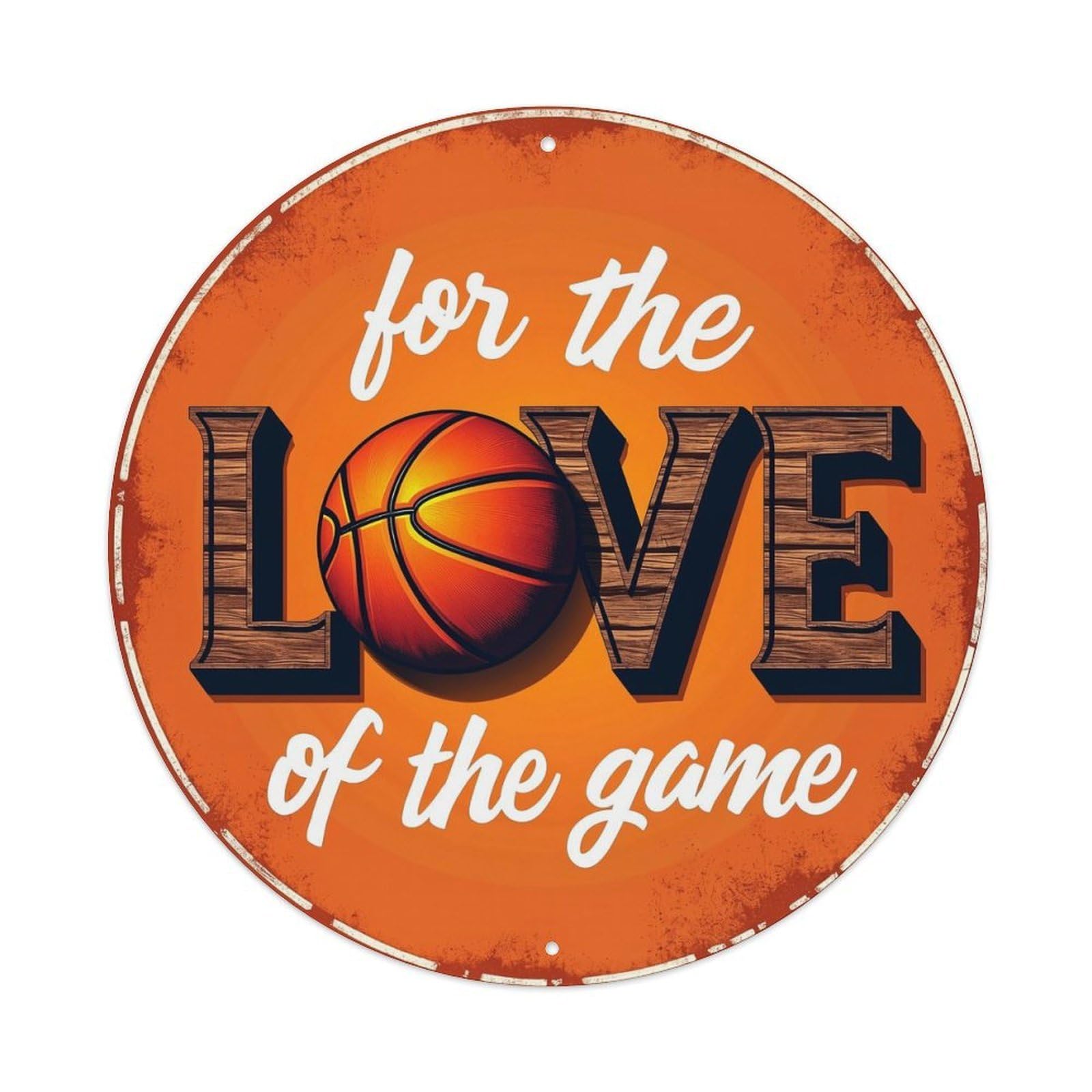 For The Love Of The Game Round Metal Tin Sign Vintage Wall Decor, Bar Garage Cafe Kitchen Home Wall Art Poster 8x8inches