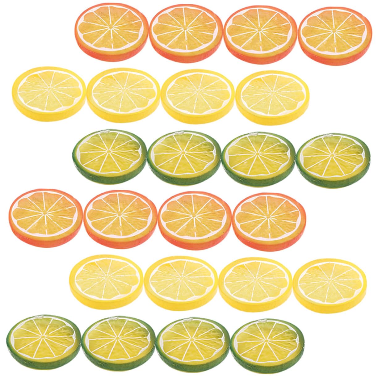 ifundom 96 STK Nachahmung Einer Zitronenscheibe Zitronenscheiben Aus Kunststoff Künstliche Zitronenschnitze Obstmodellarrangements Obstscheiben Aus Kunststoff Obstschale PVC Gemüse