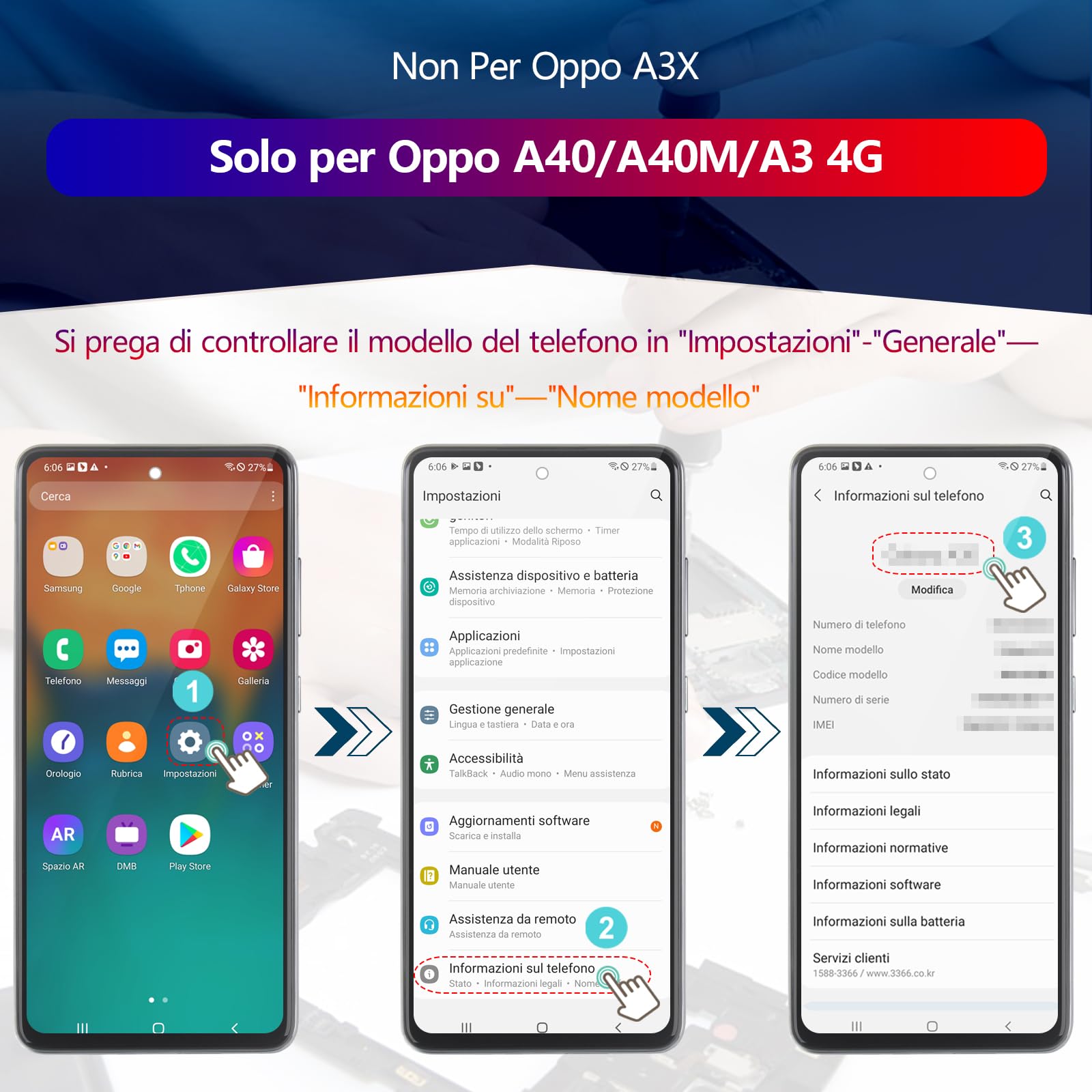 RongZy LCD Schermo per Oppo A40/A40M Display di Ricambio Touch Screen Digitizer Parti di Riparazione per Oppo A3 4G CPH2669 CPH3669 LCD Display con Strumenti(Nero con Cornice, 6.67")