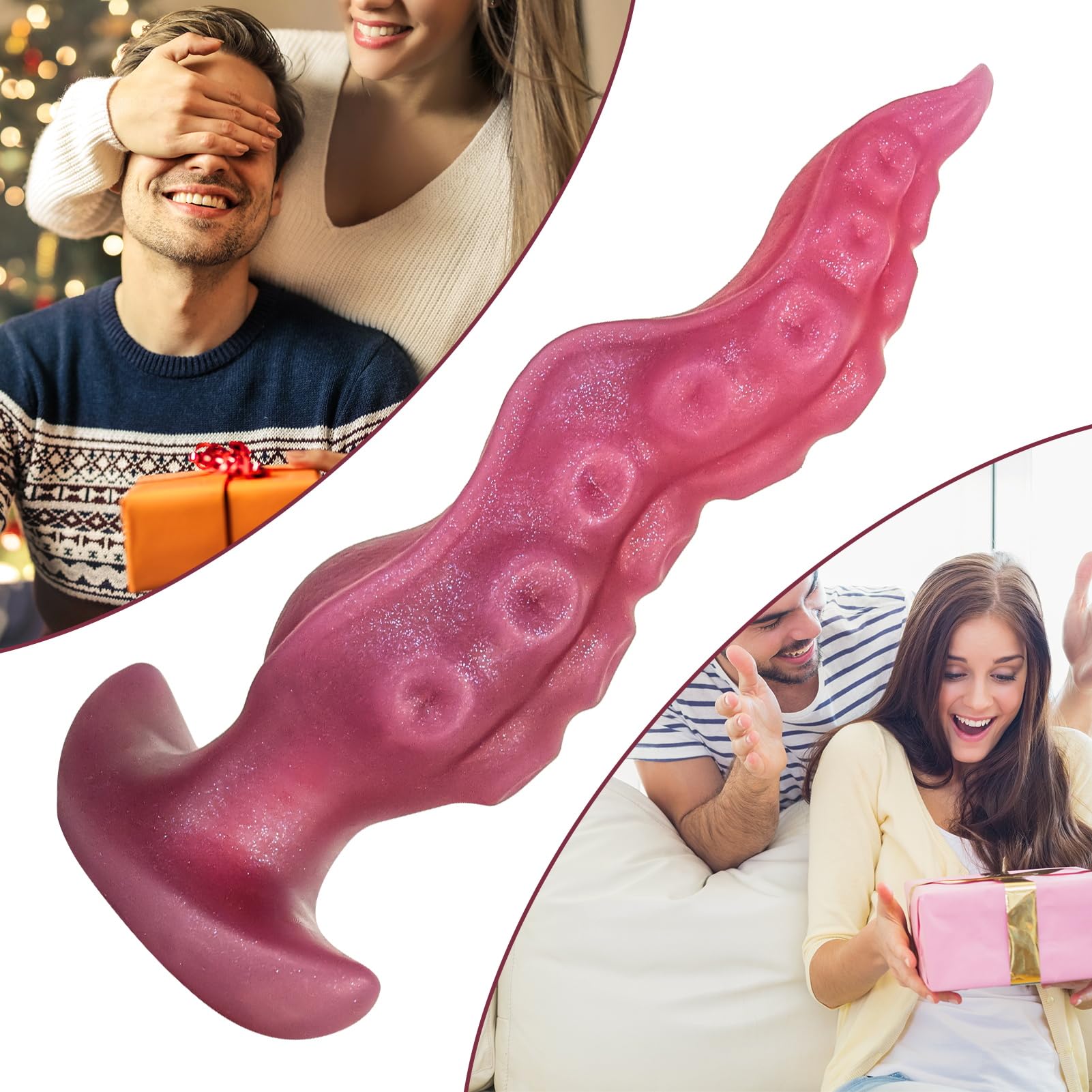 SXOVO Plug Anal Gode Tentacule en Silicone Liquide Butt Plug pour Massage de la Prostate et Stimulation Vaginale Sex Toys Anals pour Femme Homme (M)