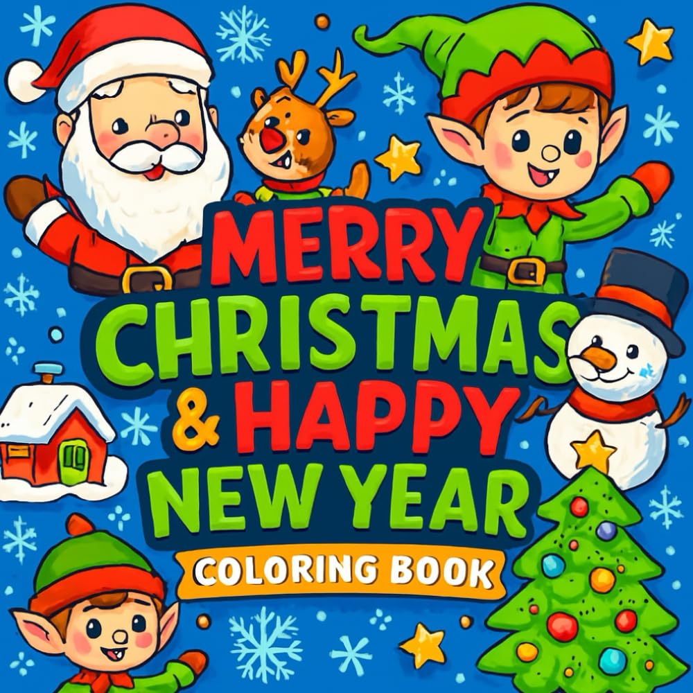 MERRY CHRISTMAS & HAPPY NEW YEAR: Coloring Book for Kids