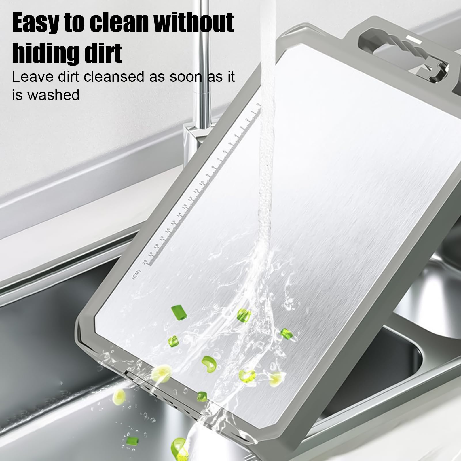 Planche À Découper En Acier Inoxydable Double Face Planche De Cuisine | Mat Anti-Dérapant Alimentaire Pour Préparation Légumes Pâtisserie Barbecue Maison Camping