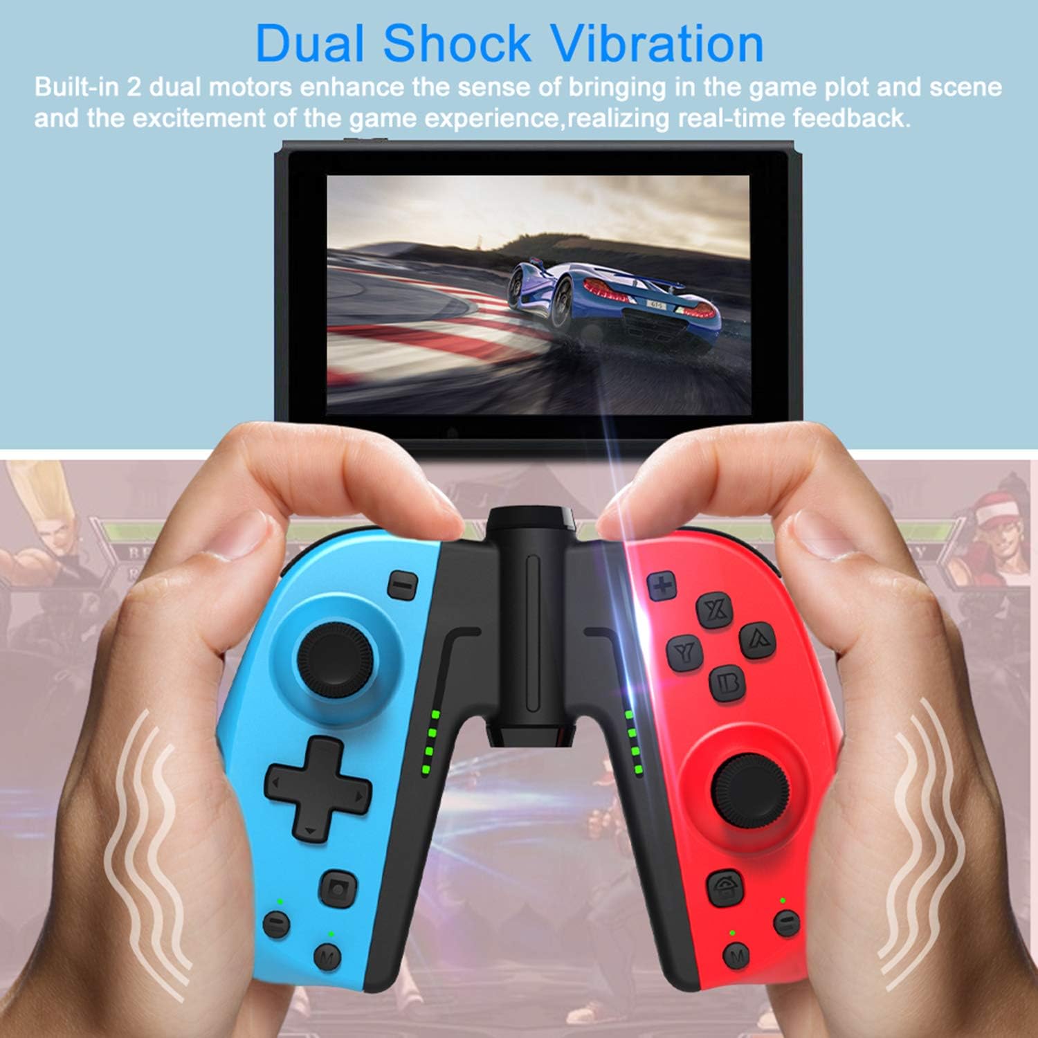 Big Sale GEEMEE Wireless Controller for Nintendo Switch L/R Switch Controller Bluetooth Gamepad Joypad Joystick Compatible for Nintendo Switch Console as a Controller Replacement– Blue/Red