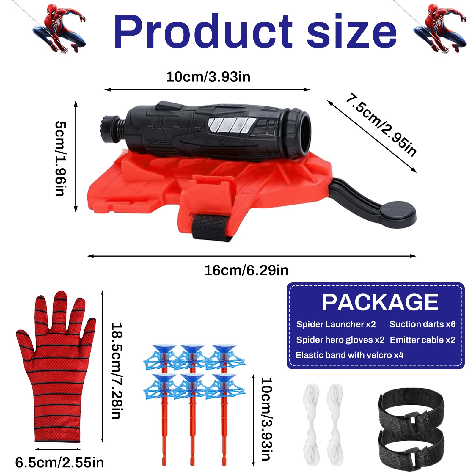 JIASHA Set di 2 Launcher Glove, Spiderm Guanti per Bambino Guanti Launcher per Giochi Guanti lanciatori Spiderm Glove Spiderm Web Launcher Toy Cosplay Giocattoli da Polso Set (C)