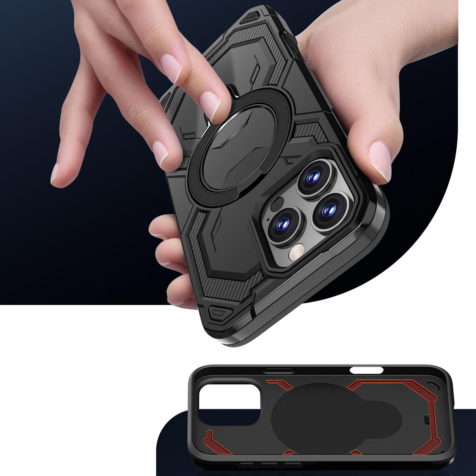 Magnetyczne etui na iPhone'a 17 PRO Max / 17 Pro/Air/17, obrotowy
