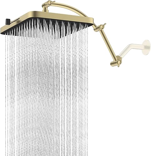 Miniatura 18 de Hibbent Cabezal de ducha con filtro de lluvia, 13 pulgadas, alta presión, 5 modos, brazo de extensión de cabezal de ducha de 16 pulgadas, extensor