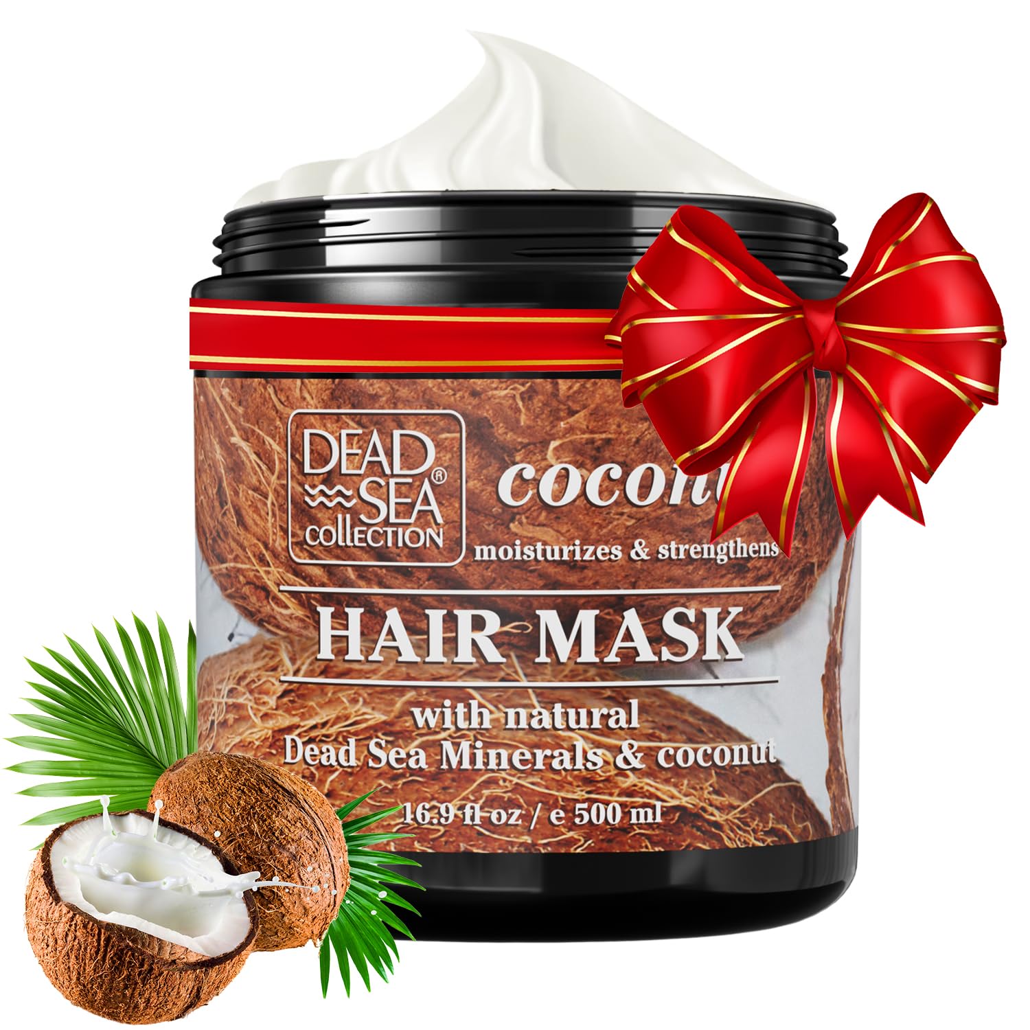 Dead Sea Collection Coconut Hair Mask - Repair, Strengthening and Hydrating for All Hair Types - with Nourishing Dead Sea Minerals and Coconut Oil - 16,9 Fl. Oz