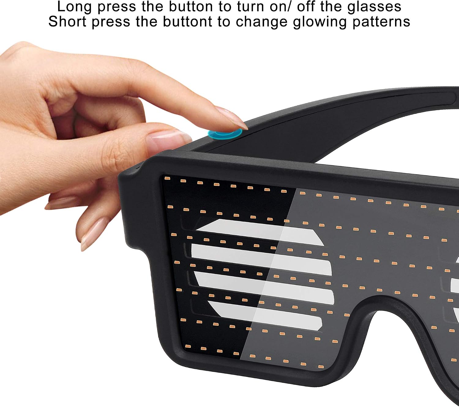 WOWSUN LED Glasses - Light Up Dynamic Party Favor Festival Christmas USB Rechargeable LED Rave Glowing Flashing Glasses