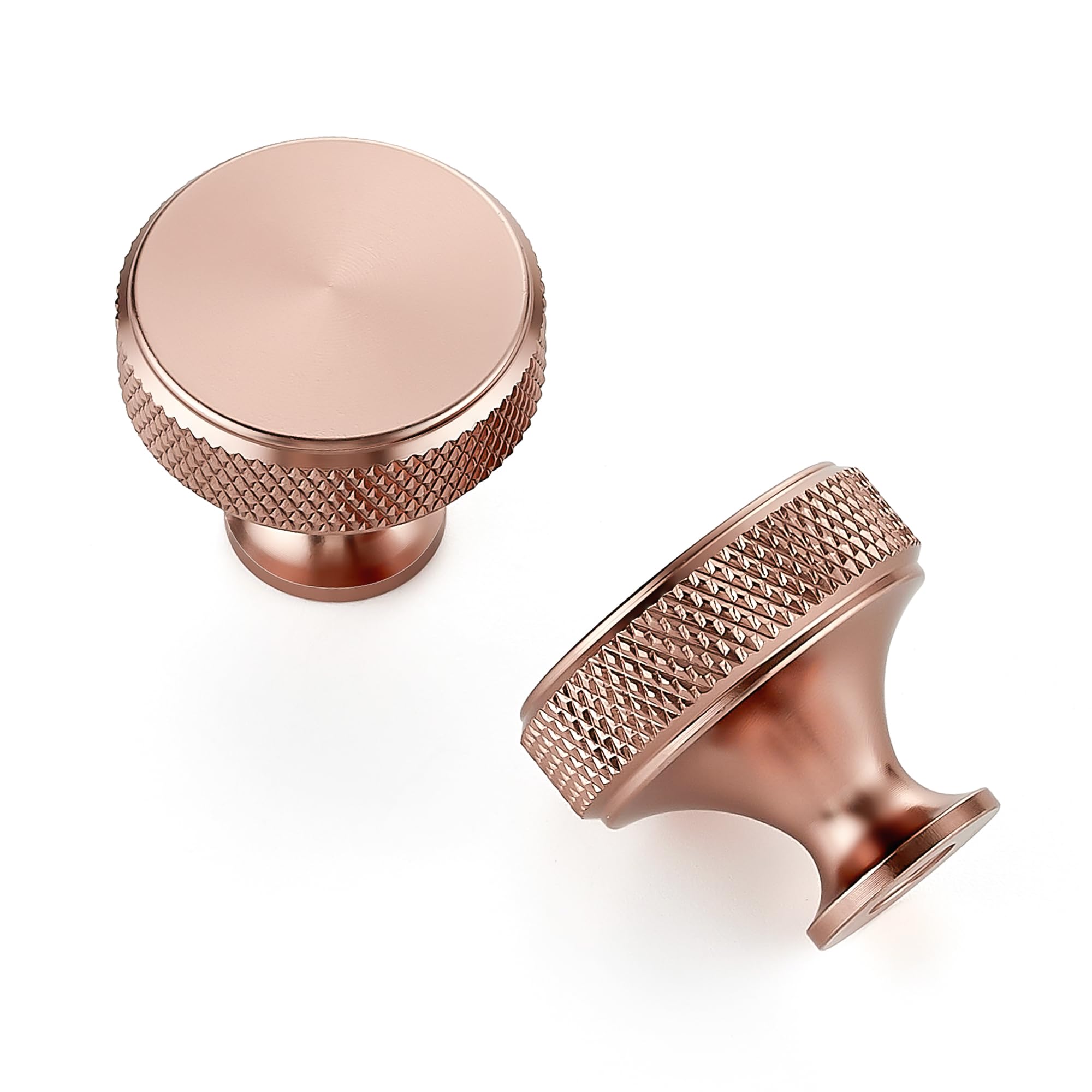 JOY DECOR 15 Pack Champagne Bronze Cabinet Pulls Kitchen Cabinet Hardware Knobs Round Solid Knurled Handles Single Hole Drawer Knobs for Cabinet