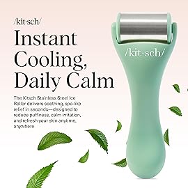 Kitsch Ice Roller for Face - Stainless Steel Face Ice Roller to Reduce Puffiness, Redness & Headaches - Cooling Facial Roller for Skin Care, Irritation Relief & Spa-Like Experience at Home - Mint