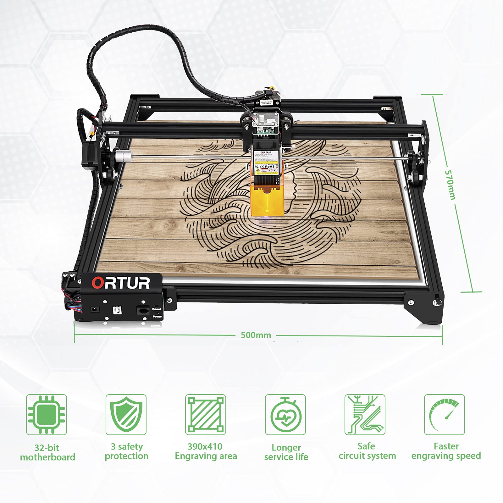 Ortur Laser Master 2 Laser Engraver, 3000mm/min Laser Engraving and