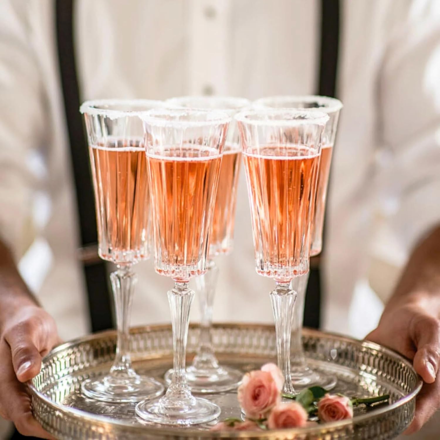 HISTORY COMPANY Italian Wedding Crystal Champagne Toasting Flute – Handcrafted in Tuscany, 2-Piece Set for the Bride and Groom (Gift Box Collection) - Image 3