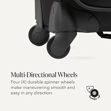 SWISSGEAR Sion Carry-On Spinner Luggage, Softside Expandable, Lightweight Suitcase, Black, 22.75-Inch