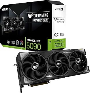 ASUS TUF Gaming GeForce RTX 5090 OC Edition 32GB GDDR7 ゲーミンググラフィックスカード (Nvidia GeForce RTX5090、3.6スロットデザイン、PCIe 5.0、2X HDMI 2.1b、3X DisplayPort 2.1a、TUF-RTX5090-O32G-GAMING)。