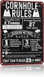 Funny Cornhole Rules Poster Metal Tin Sign 8x12 Inch