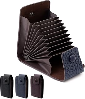 BEC スキミング防止 カードケース メンズ レディース 縦入れ じゃばらタイプ スキミング防止カード PUレザー ネイビー