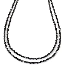 45cm Double Layer Black Spinel Necklace Chunky Layered Gemstone Jewelry Gift for Men & Women