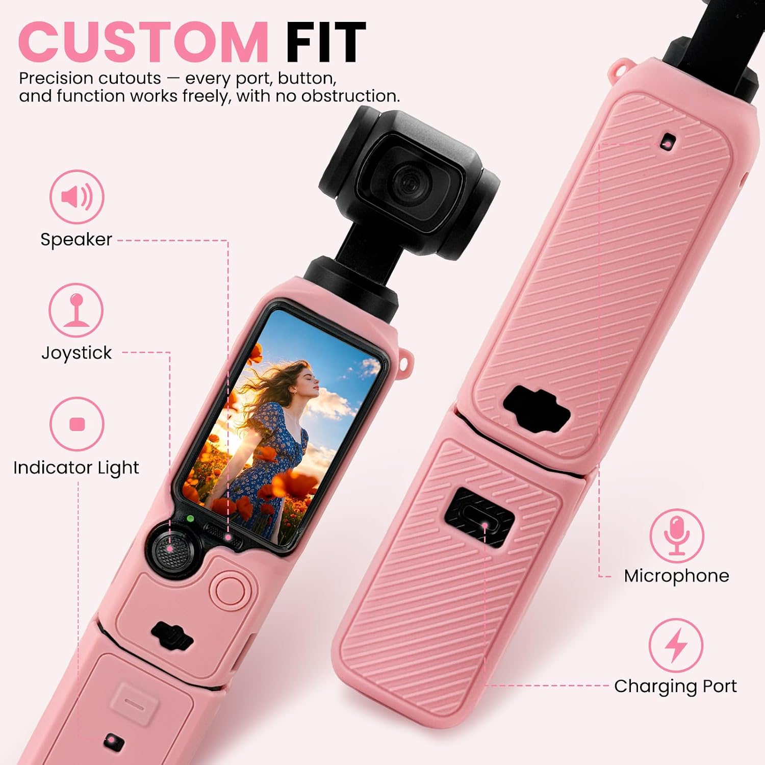 Silicone Case for DJI Osmo Pocket 3 Accessories with Screen Protector image 3
