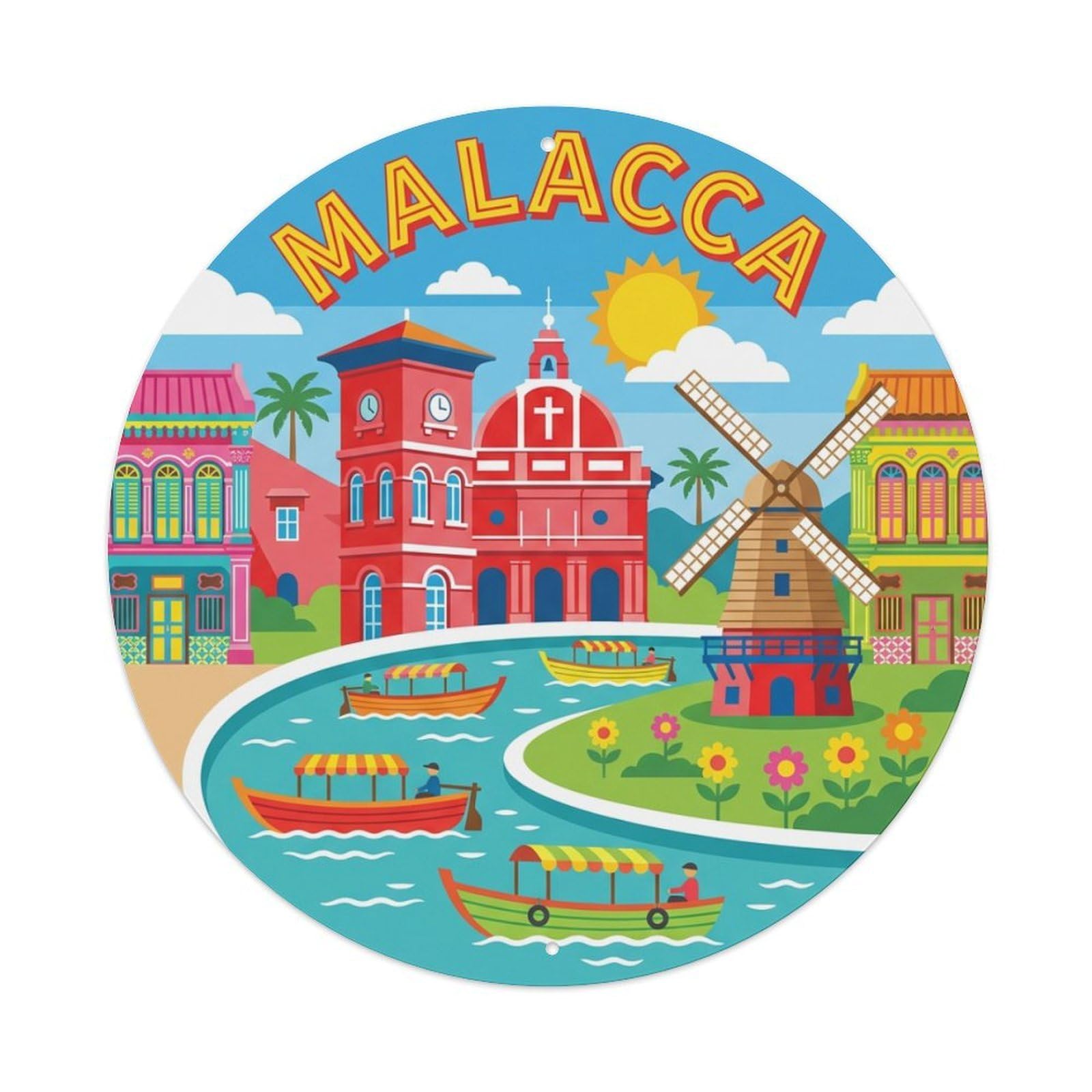 Retro Travel Malaysia Malacca Metal Tin Sign
