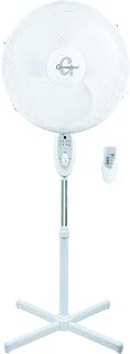 Remote Control 16" Freestanding White Pedestal Fan ,With Timer And Multiple Settings , 90 Degree Oscillation Tilt Head , Cross Feet For Extra Stabilty , Powerful 40 Watts. - NEXT DAY DELIVERY !