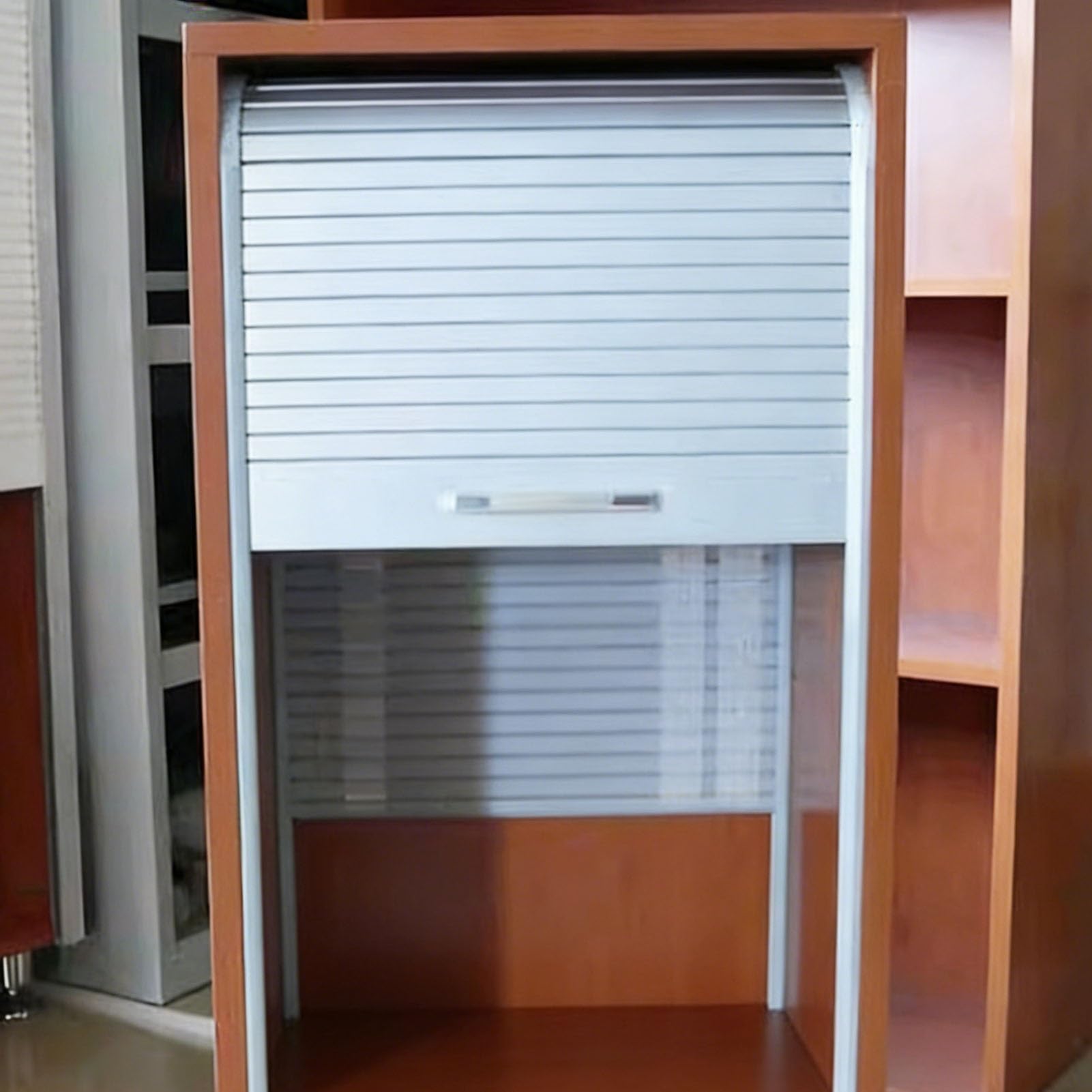 Tambour Door Cabinet Roller Shutter Cabinet Door, ABS Kitchen Roll Up Door Kit with Handle & Track, Interior Small Closet Folding Doors(18x26in(46x66cm))