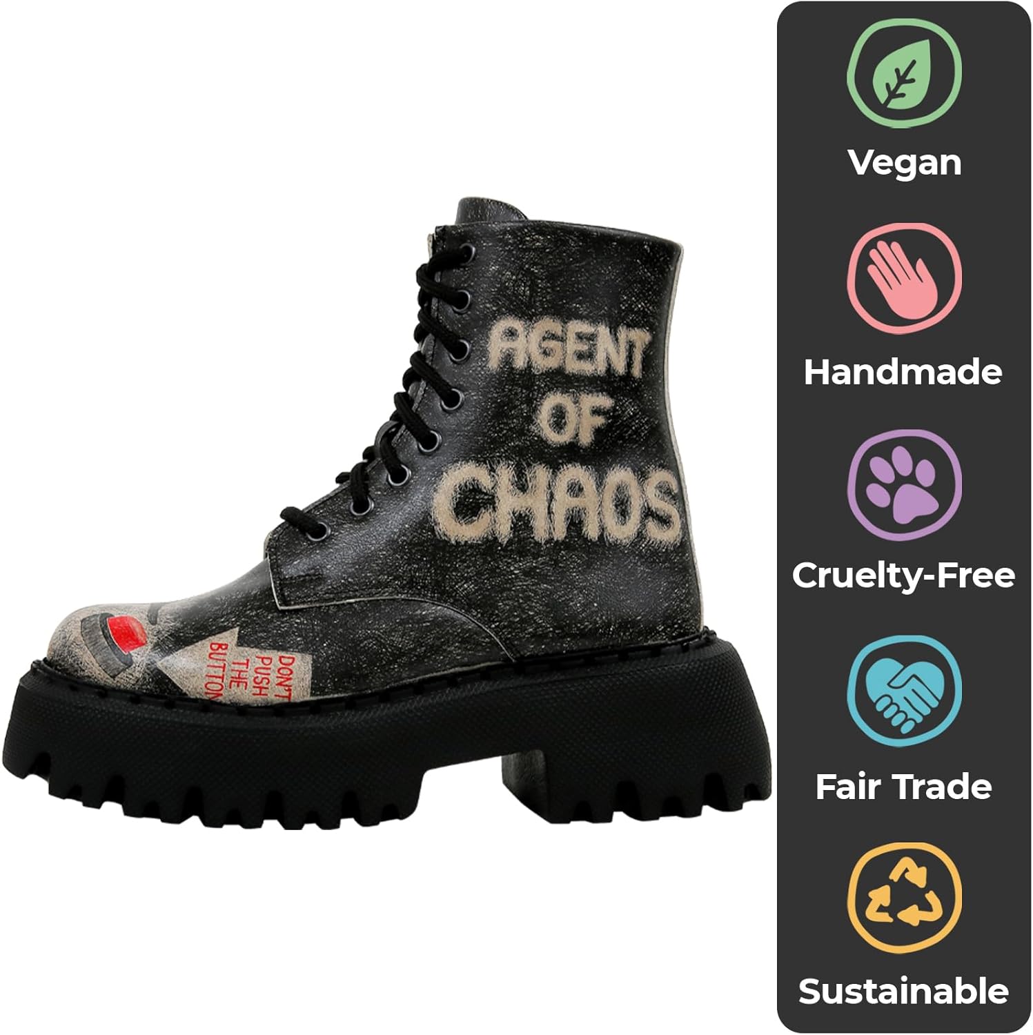 DOGO Combat Boots for Women - Vegan Leather and Handmade Platform Boots For Women