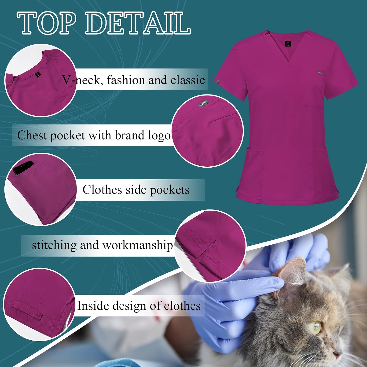 VIAOLI Scrubs for Women Set Scrub Top &Jogger Pant Workwear Clinical Modern Athletic Suit Medical Uniforms