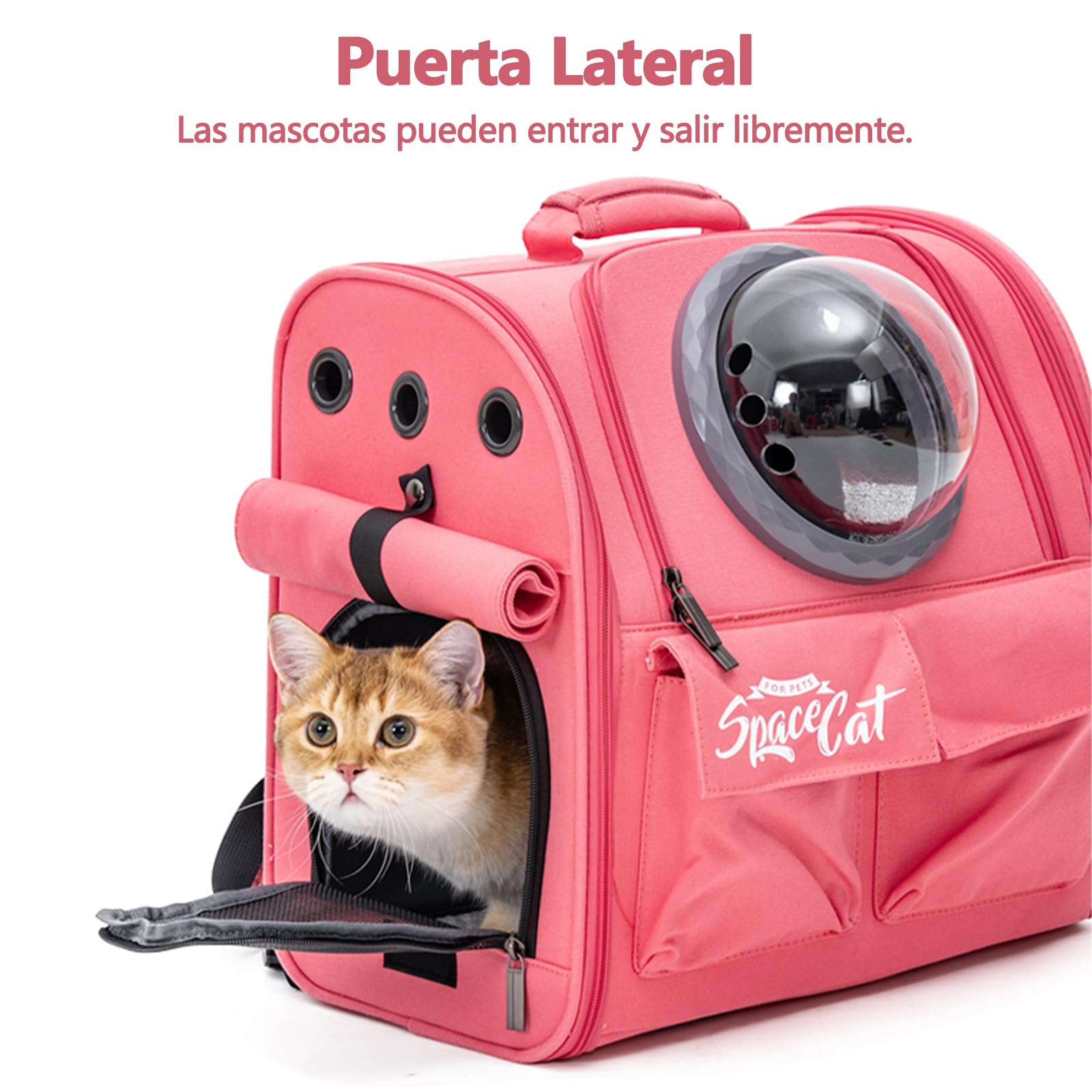 Galatée Mochila para Perros, Mochila para Mascotas Aprobada por Aerolíneas, Bolsa para Gatos para Viajes, Senderismo, Camping y Actividades Al Aire Libre(Rosa)