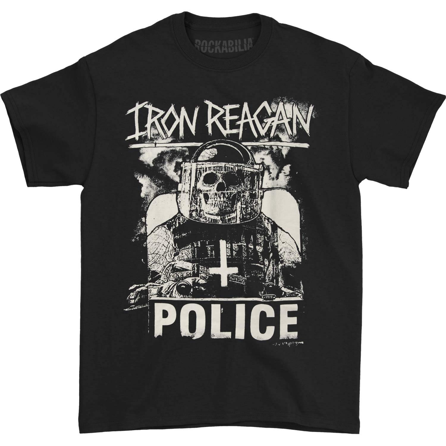 Iron Reagan Men's Riot Cop T-Shirt Small Black