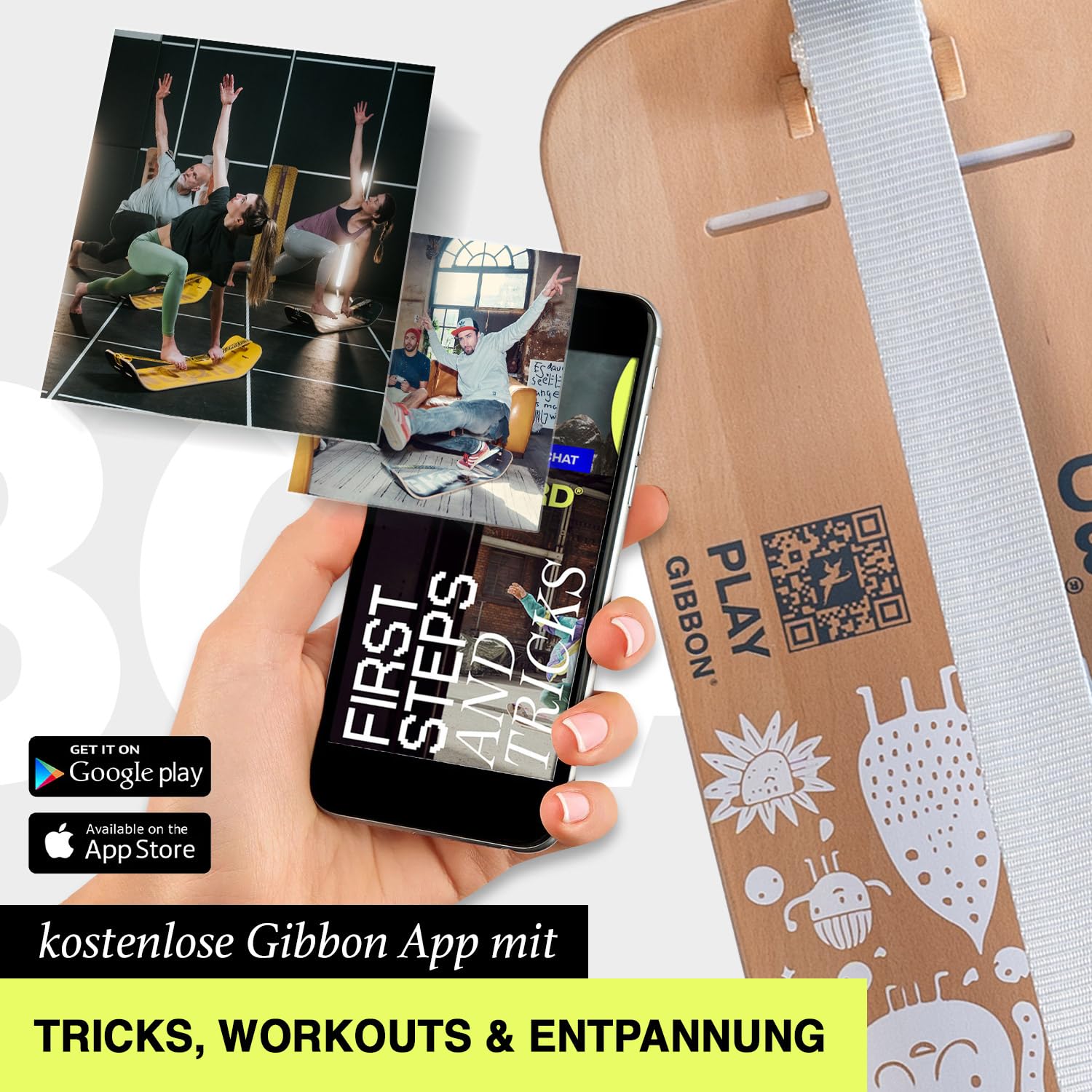 Gibbon Giboard Set Active Black - Planche D'Équilibre Slackline