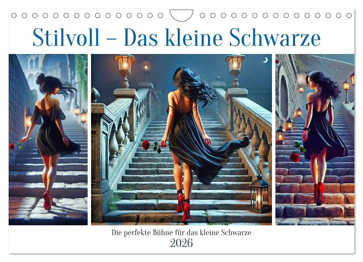 Stylish - The little black dress UK-Version (Wall Calendar 2026 DIN A4 Landscape), CALVENDO 12 Month Wall Calendar — image 1