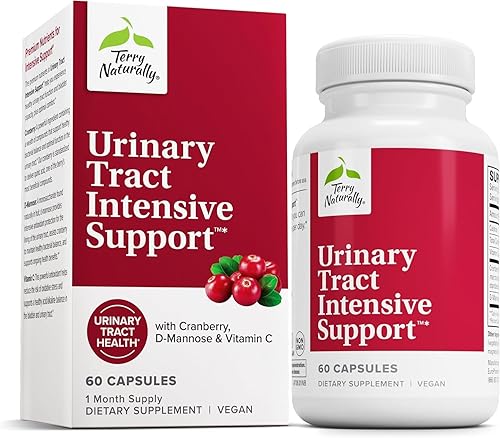 Terry Naturally Apoyo intensivo del tracto urinario - Suplemento con arándano para la salud de la vejiga - Suplemento de salud renal con D-manosa y