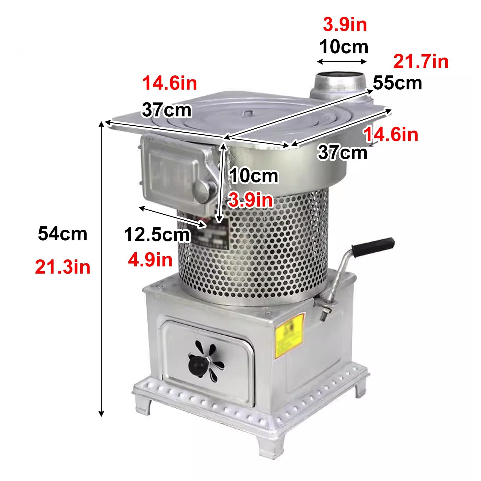 Cucina a Legna Barre Della Griglia in Ghisa Prese D'aria Girevoli Fornello da Esterno Cassetto per la Rimozione Delle Ceneri Adatto per Terrazze e Uso Esterno(B)