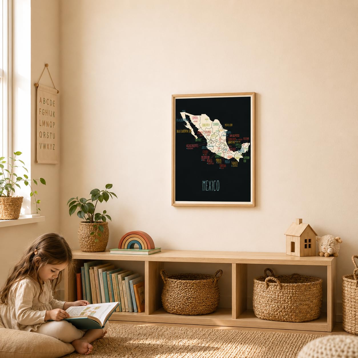 Amazon.co.jp: Kindred Sol Collective メキシコ地図ポスター (11x14