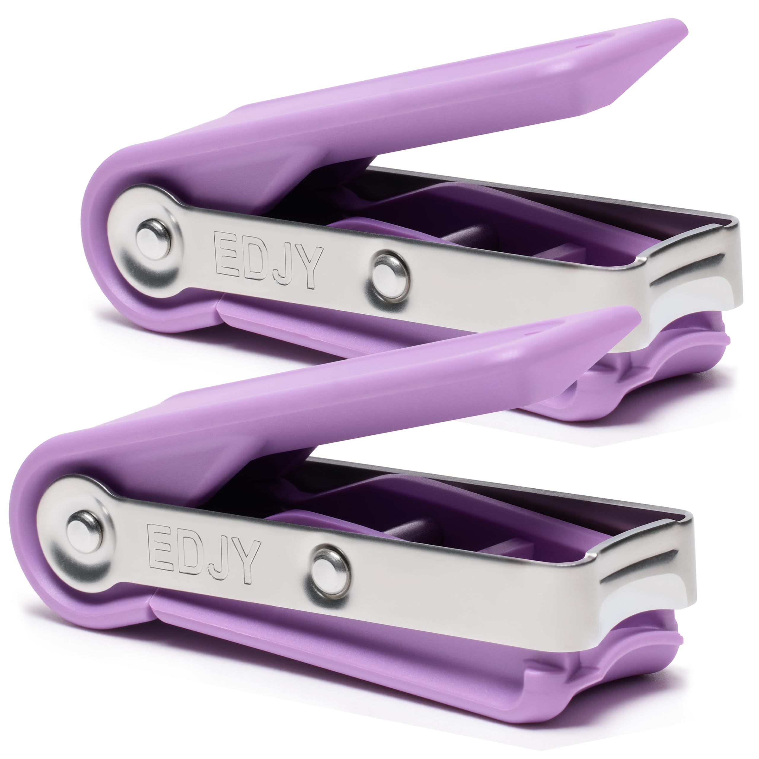 EDJY Fingernail Cutter Nail Cutter Stainless Steel Lilac 2-Pack