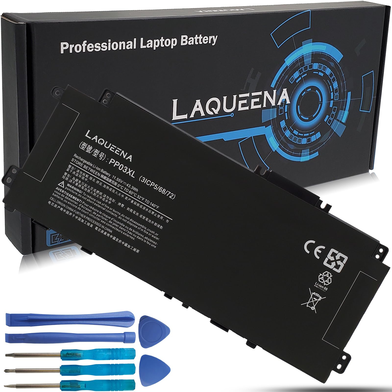 LAQUEENA PP03XL Laptop Battery Compatible with HP Pavilion x360 13-BB 13-BB0000 14-DV 14-DW 14-DW000 14M-DW 14-DK 15-EH Series Notebook PV03XL PPO3XL