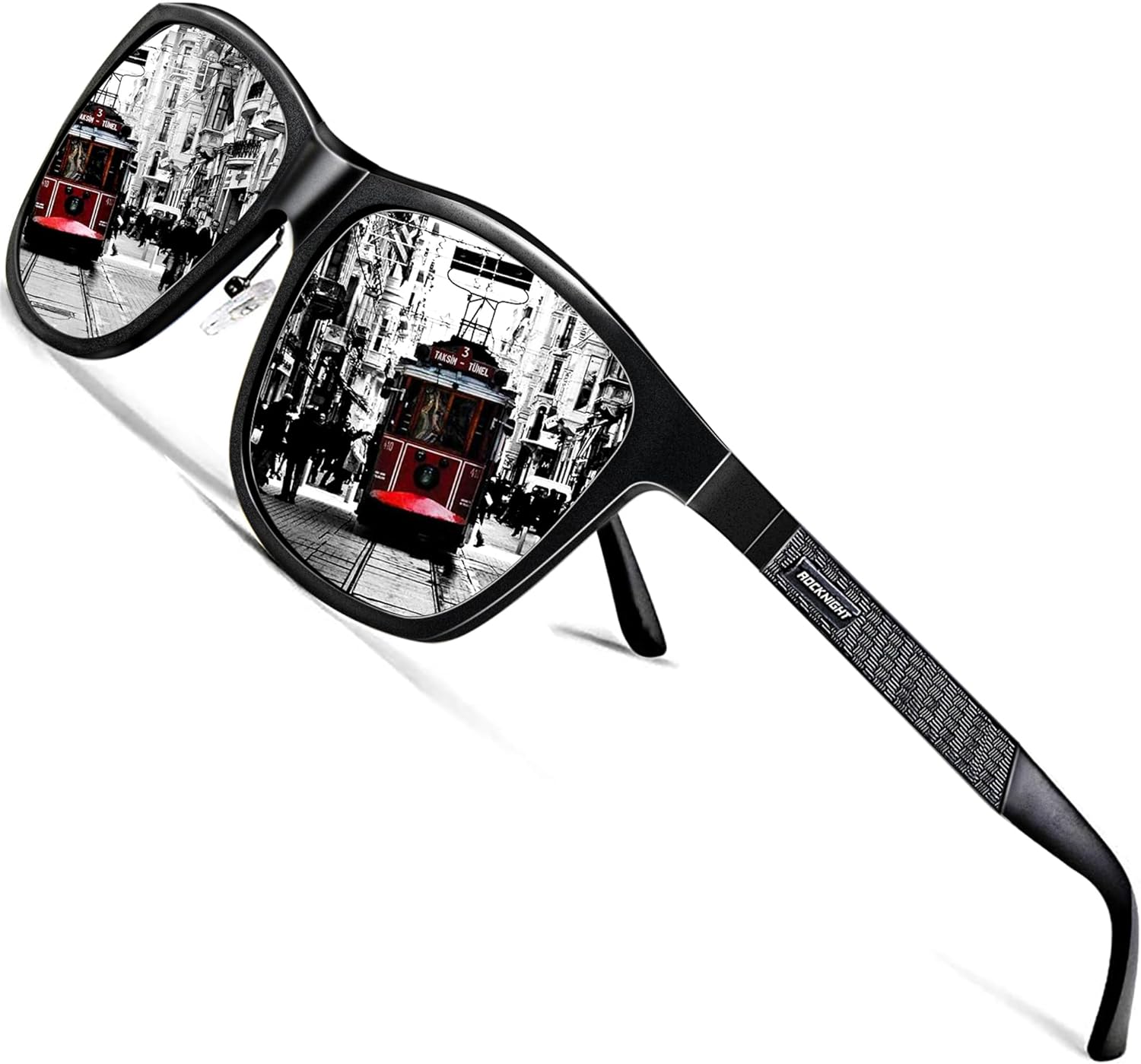 ROCKNIGHT HD Polarized Driving Sunglasses UV400 Protection Lightweight Al-Mg Metal Frame Outdoor Casual 60mm