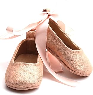 Baby and Toddler Ballerina Sparkle Shoes for Girls | Glitter Shoes in (18-24 Months, Rose Gold)