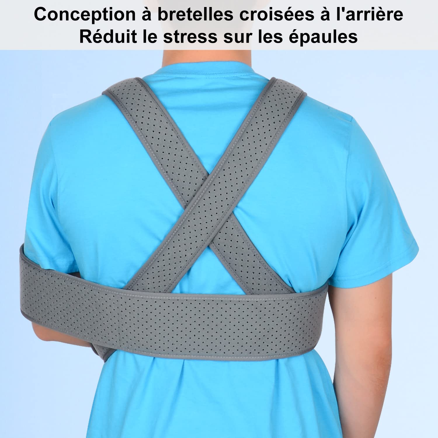 supregear Écharpe de Bras Immobilisateur d'épaule, Réglable Confortable Élingue d'immobilisation pour Bras/Main/Coude, Echarpe de Soutien pour Bras Droit et Bras Gauche - Gris