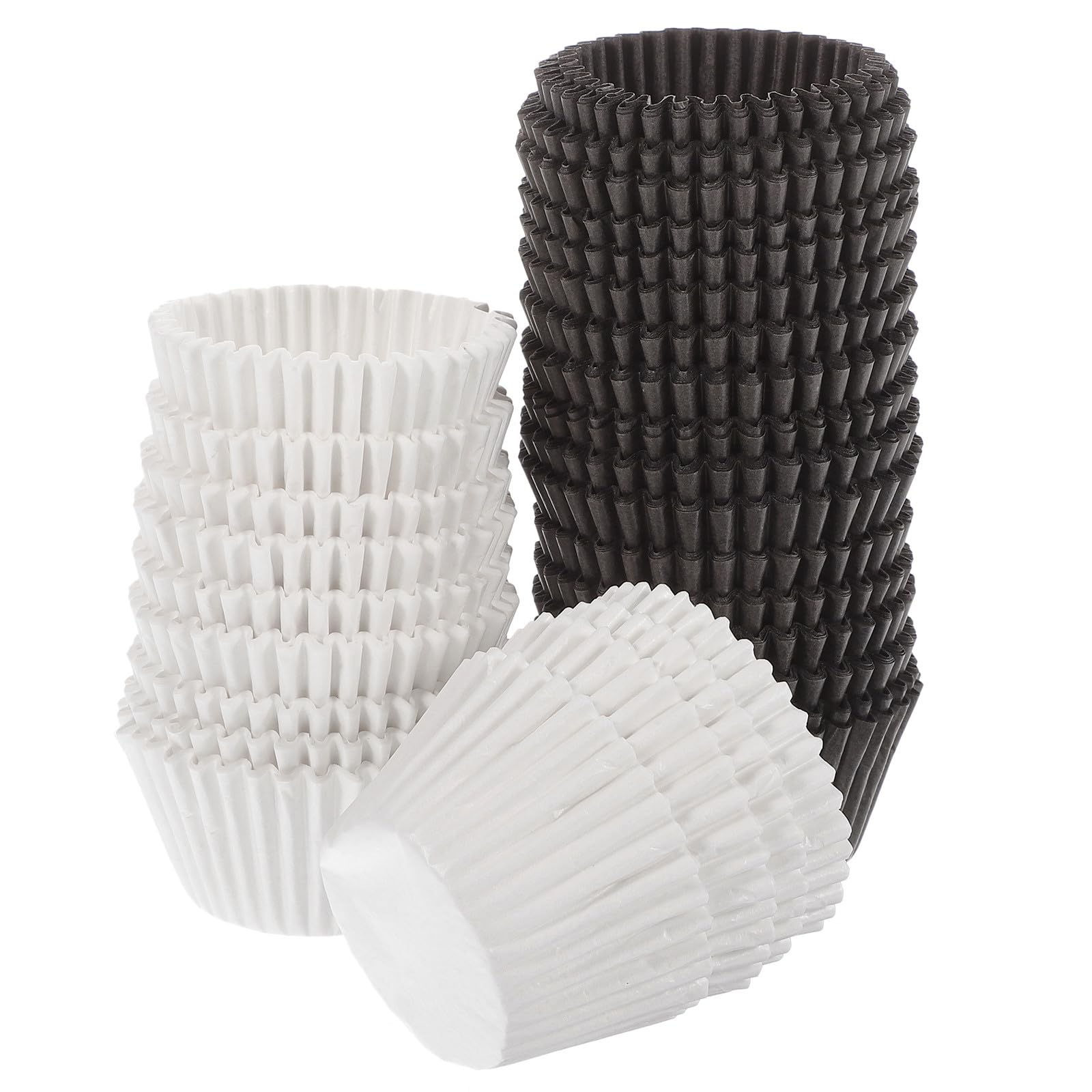 BESPORTBLE 1000 Caissettes à Gâteaux en Papier Sulfurisé Grosse Taille Moules à Cupcakes Blanc et Marron Accessoires de Pâtisserie pour Muffins pour Anniversaires et Fêtes