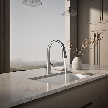 KOHLER K-22068-WB-CP Graze Touchless Smart Voice Control, Kitchen Sink Faucet Konnect, Polished Chrome