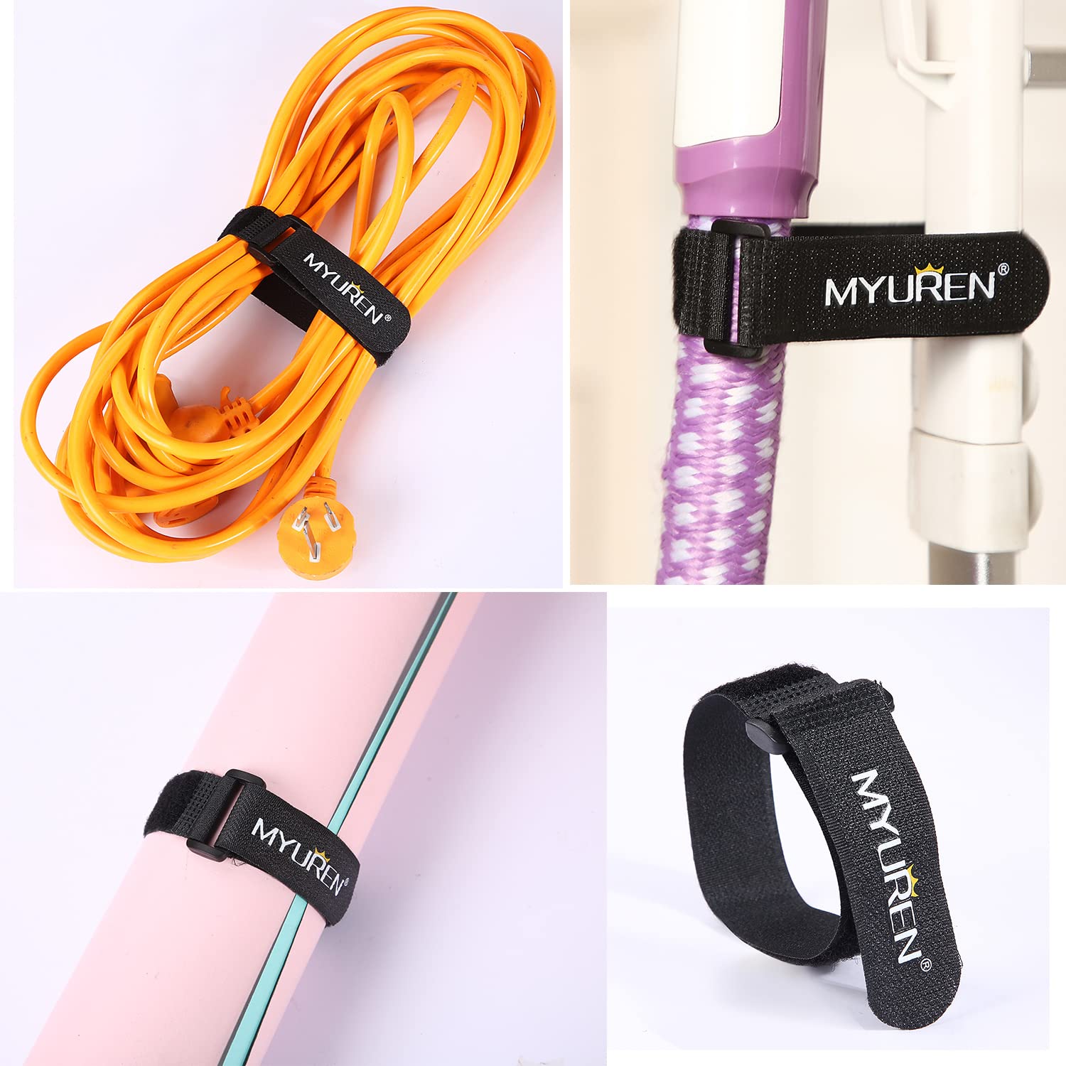 12 Fascette Fermacavo In Velcro Riutilizzabili - 30 X 2,5 Cm - Nylon E Poliestere - Per Organizzare Cavi, Tubi, Prolunghe, Attrezzature Sportive
