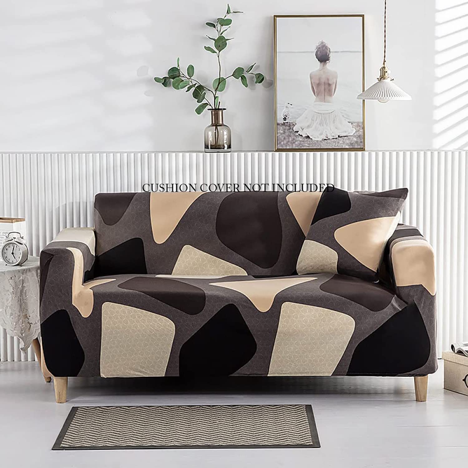 House of Quirk Universal Double Seater Sofa Cover Big Elasticity Cover for Couch Flexible Stretch Sofa Slipcover (Brown Cubes, 145-185cm) (B0C3V65WNX) Amazon Price History, Amazon Price Tracker