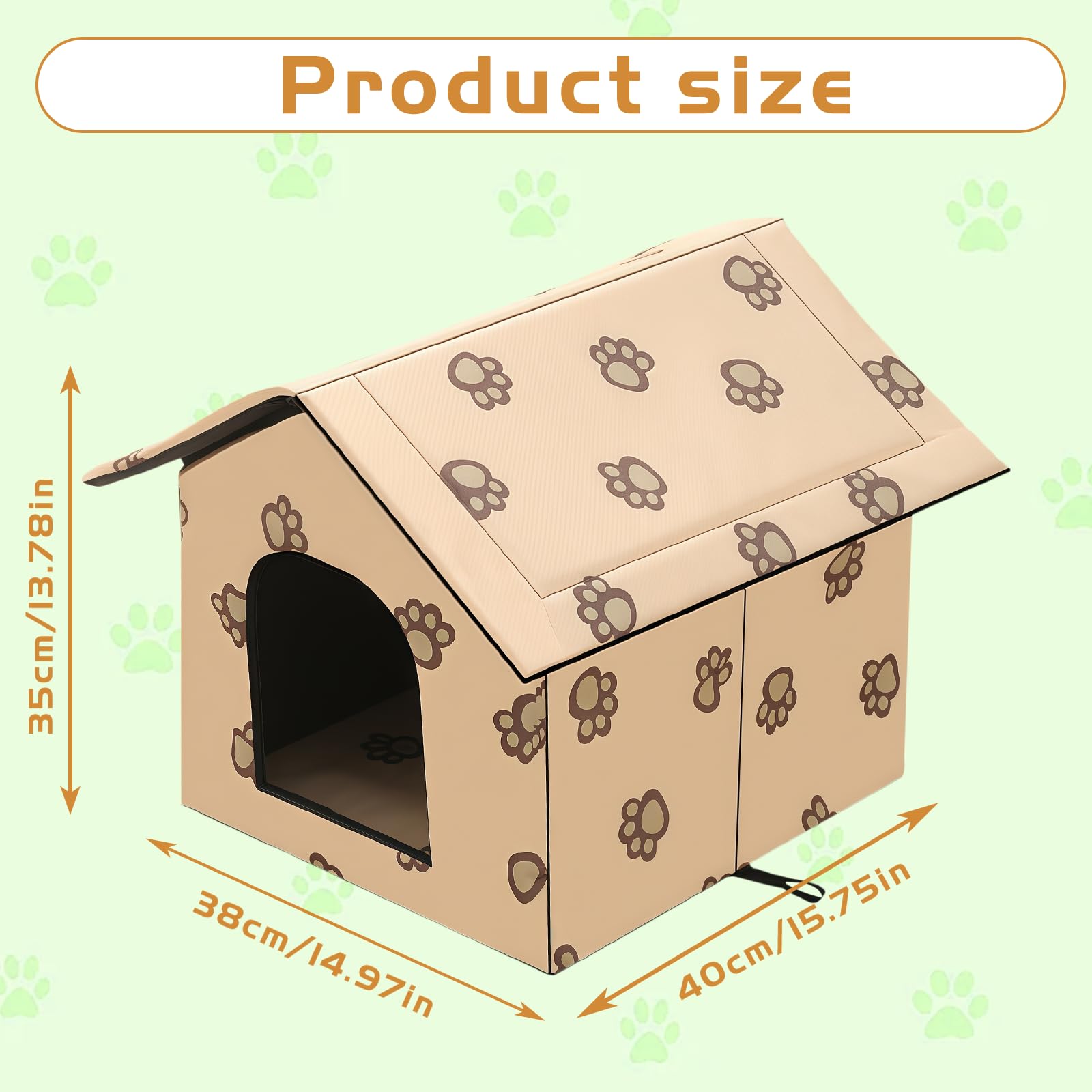 Maison pour chat extérieur résistant à l'hiver étanche niche pour chat : WIYETY 40 x 35 x 38 cm maison pour chat pliable pour petit chien chat grotte chaude lavable maison pour chien refuge pour