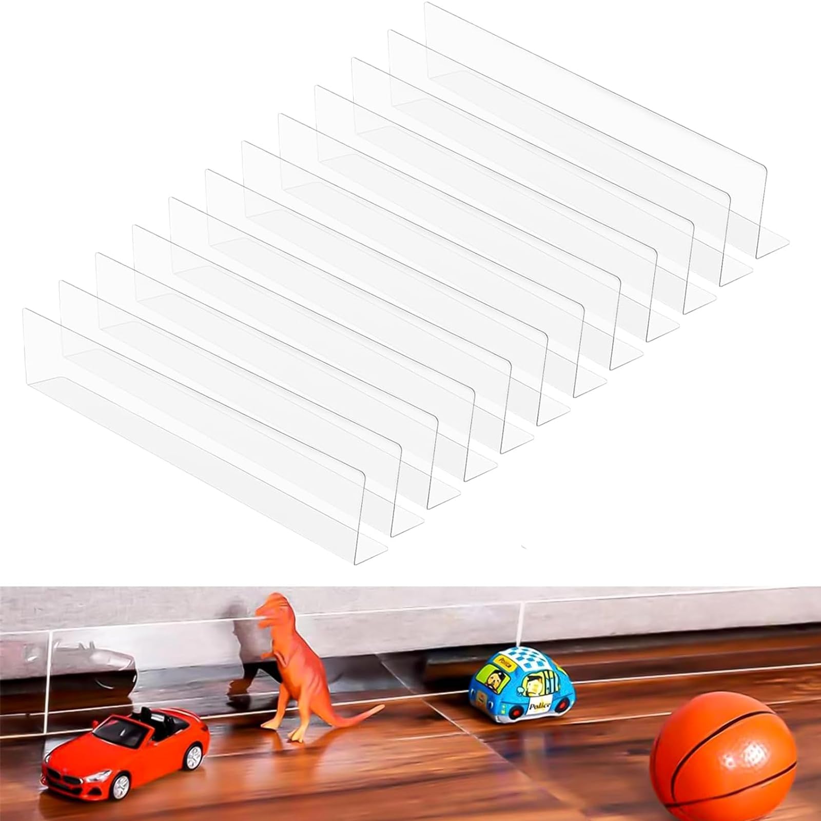 PGKDYC 12Pcs Blockers for Furniture (Not Include Adhesive Tape), Clear Toy Blockers for Under Sofa, Blocking Board Under Furniture, Under Couch Blocker, Adjustable Blocker for Sofa, Bed