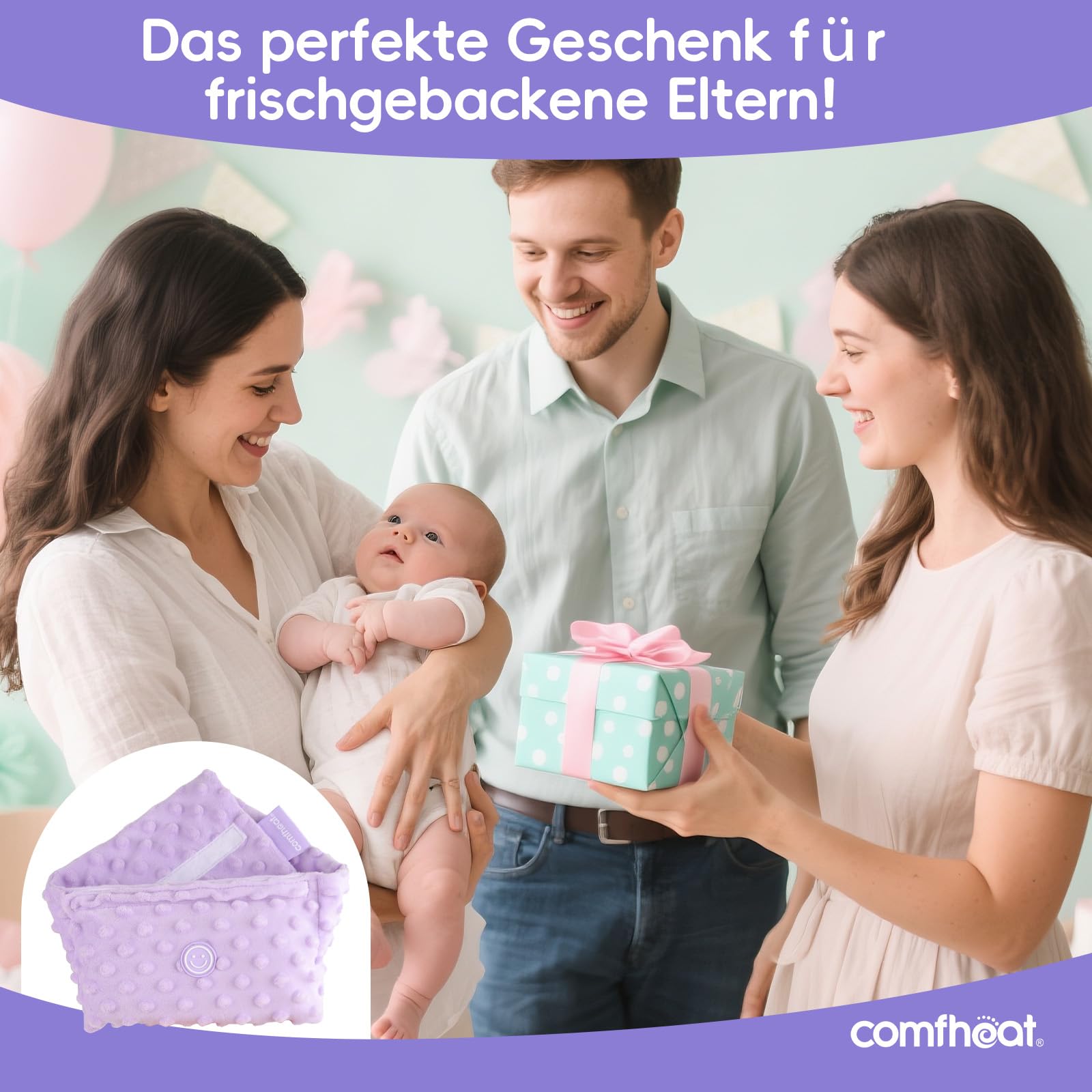 Alivio de cólicos y gases para recién nacidos y niños pequeños, envoltura de semillas de lino calentada, cinturón de swaddling para bebé, ayuda natural para upset Stomach en bebés y niños